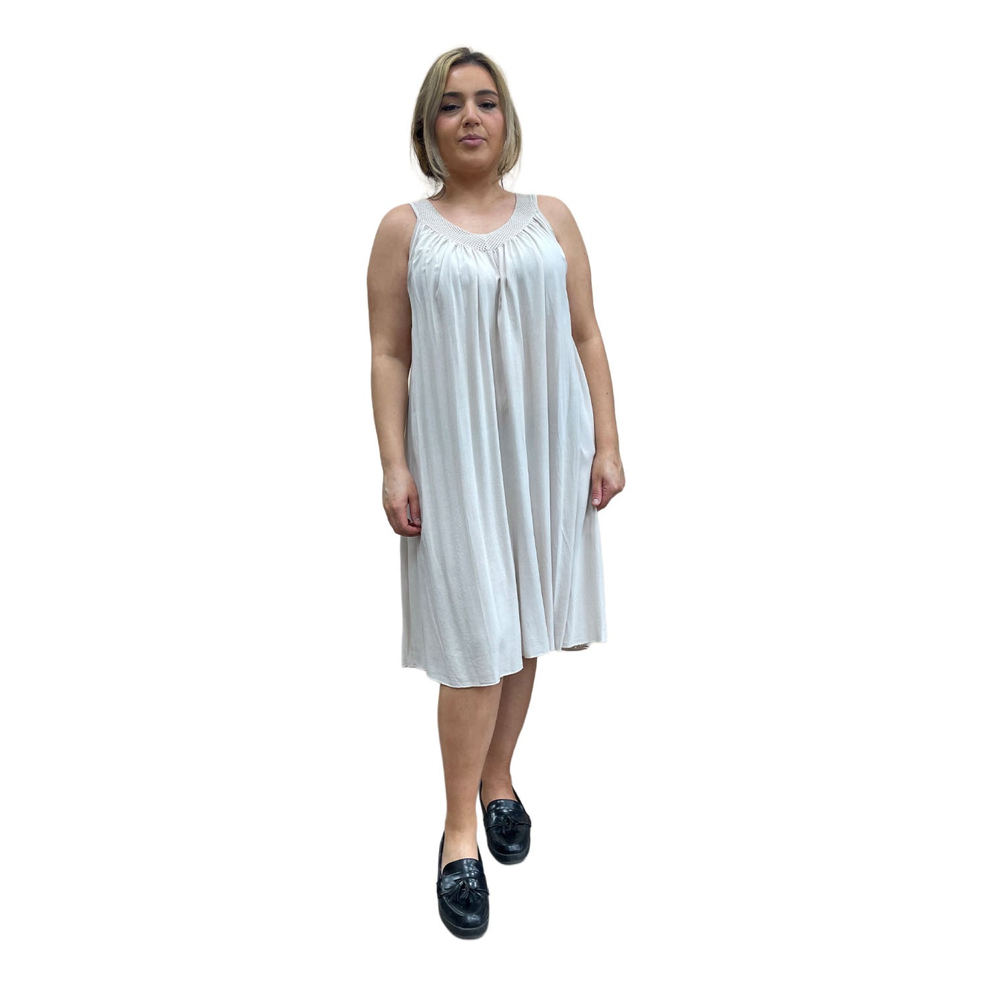 Viscose jurk - lichtgrijs