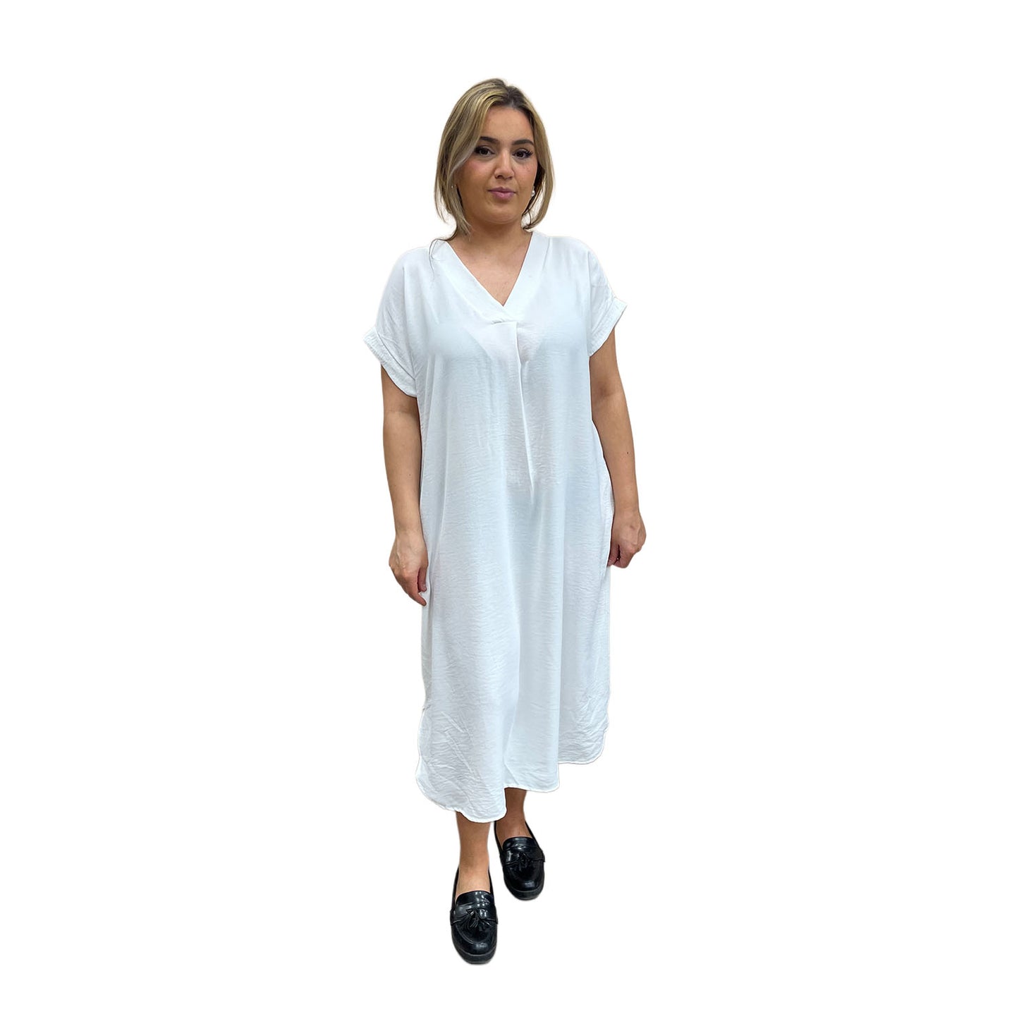 V-hals jurk - wit