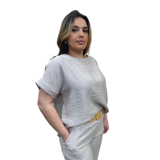 Coco set bestaande top en broek - licht grijs