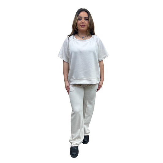 Odi tweedelig set met korte mouwen - licht beige