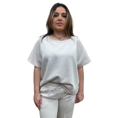 Odi tweedelig set met korte mouwen - licht beige