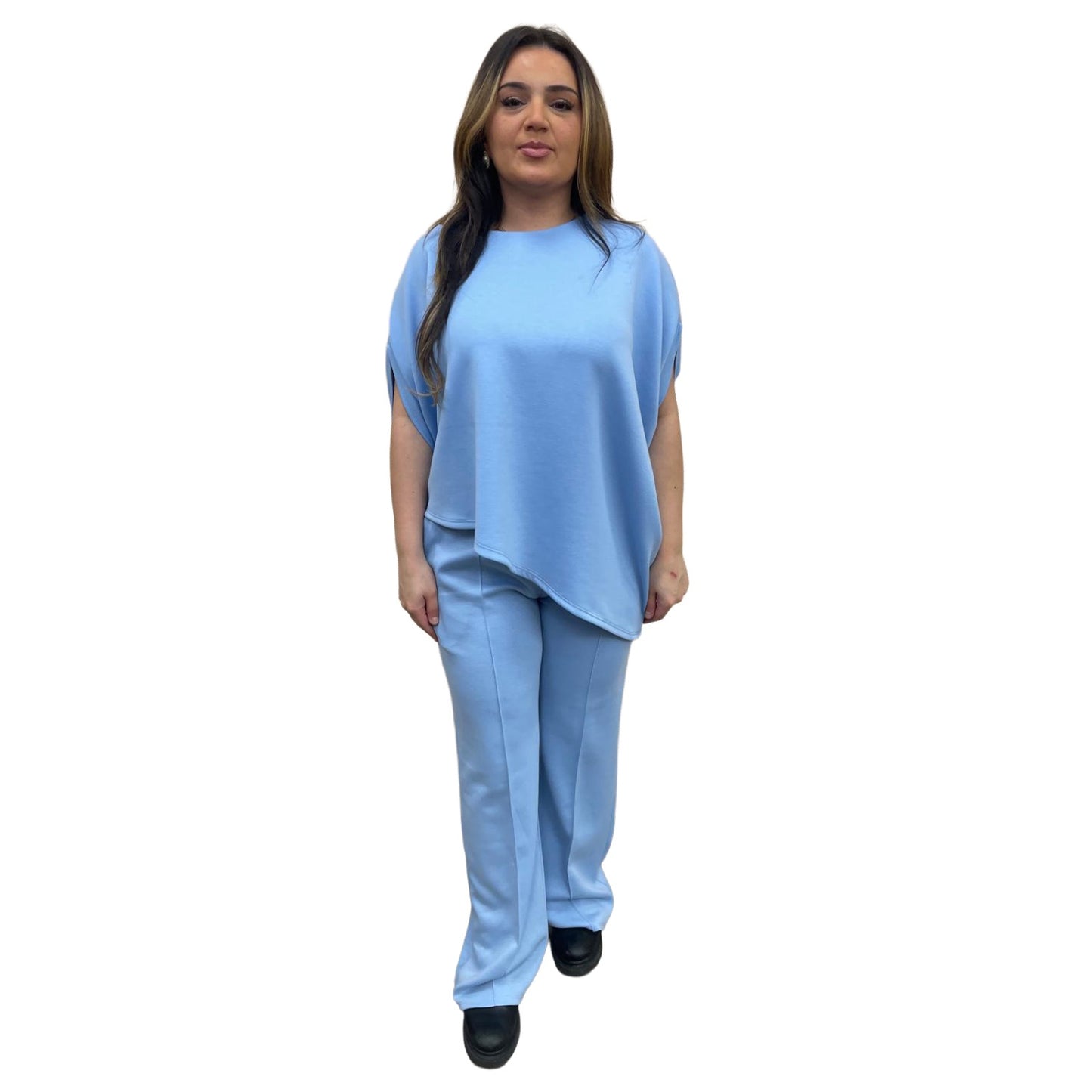 Odi tweedelig set asymmetrisch met korte mouwen - licht blauw
