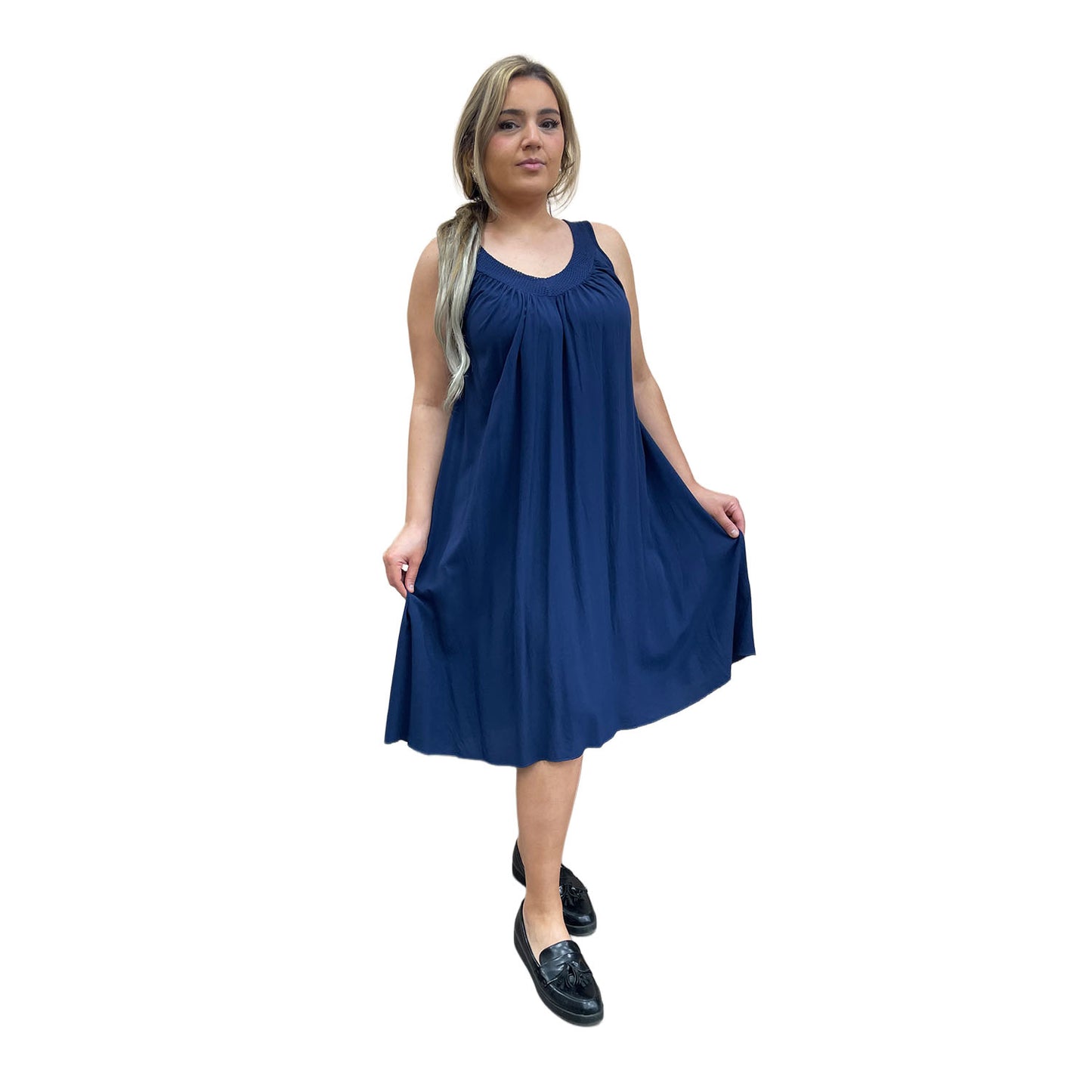 Viscose jurk - donkerblauw