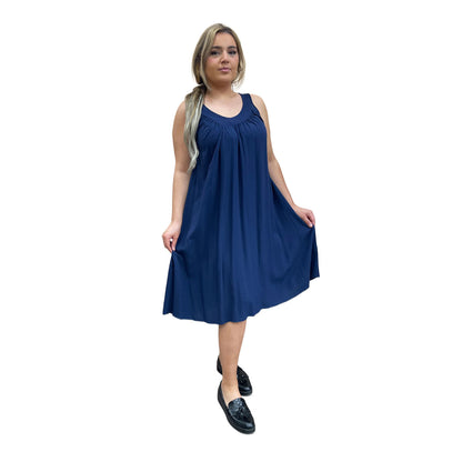 Viscose jurk - donkerblauw