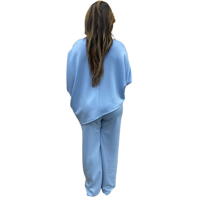 Odi tweedelig set asymmetrisch met korte mouwen - licht blauw