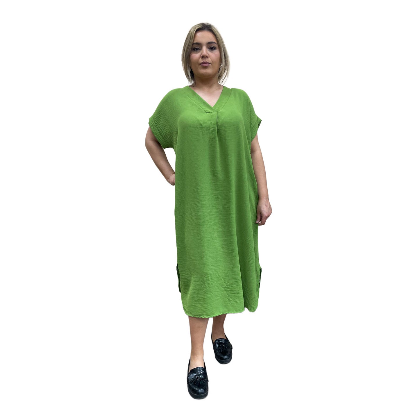 V-hals jurk - groen