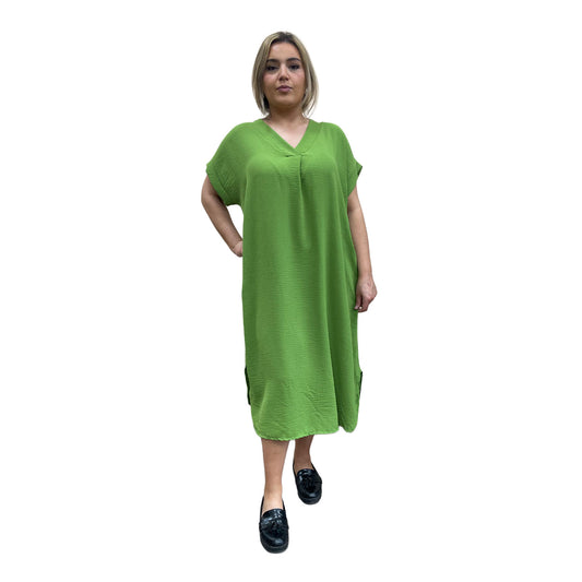 V-hals jurk - groen