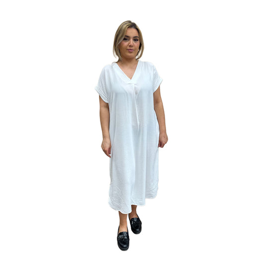 V-hals jurk - wit