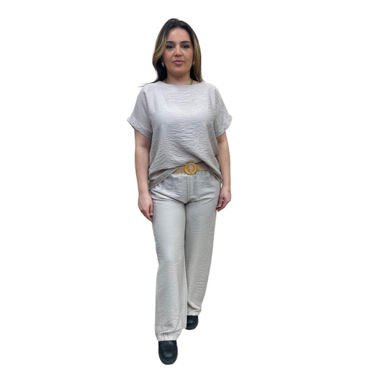 Coco set bestaande top en broek - licht grijs