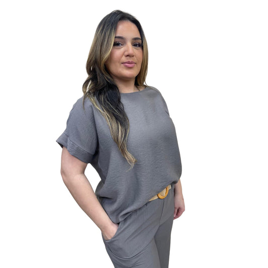 Coco set bestaande top en broek - donker grijs