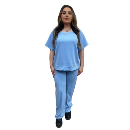 Odi tweedelig set met korte mouwen - licht blauw