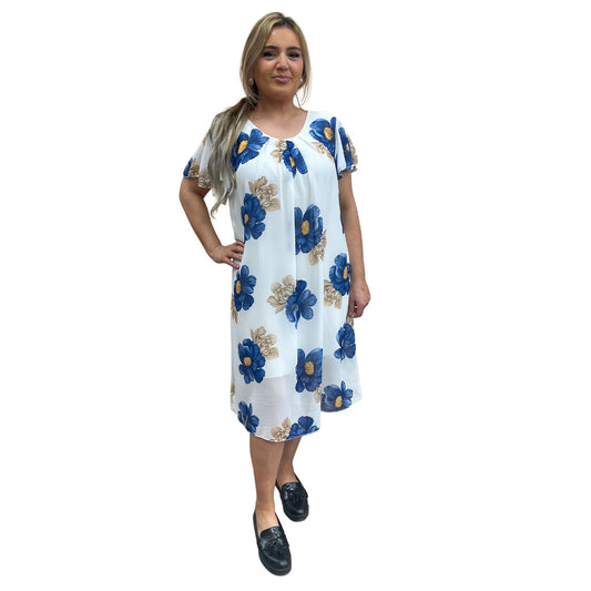 Bloemenjurk - blauw