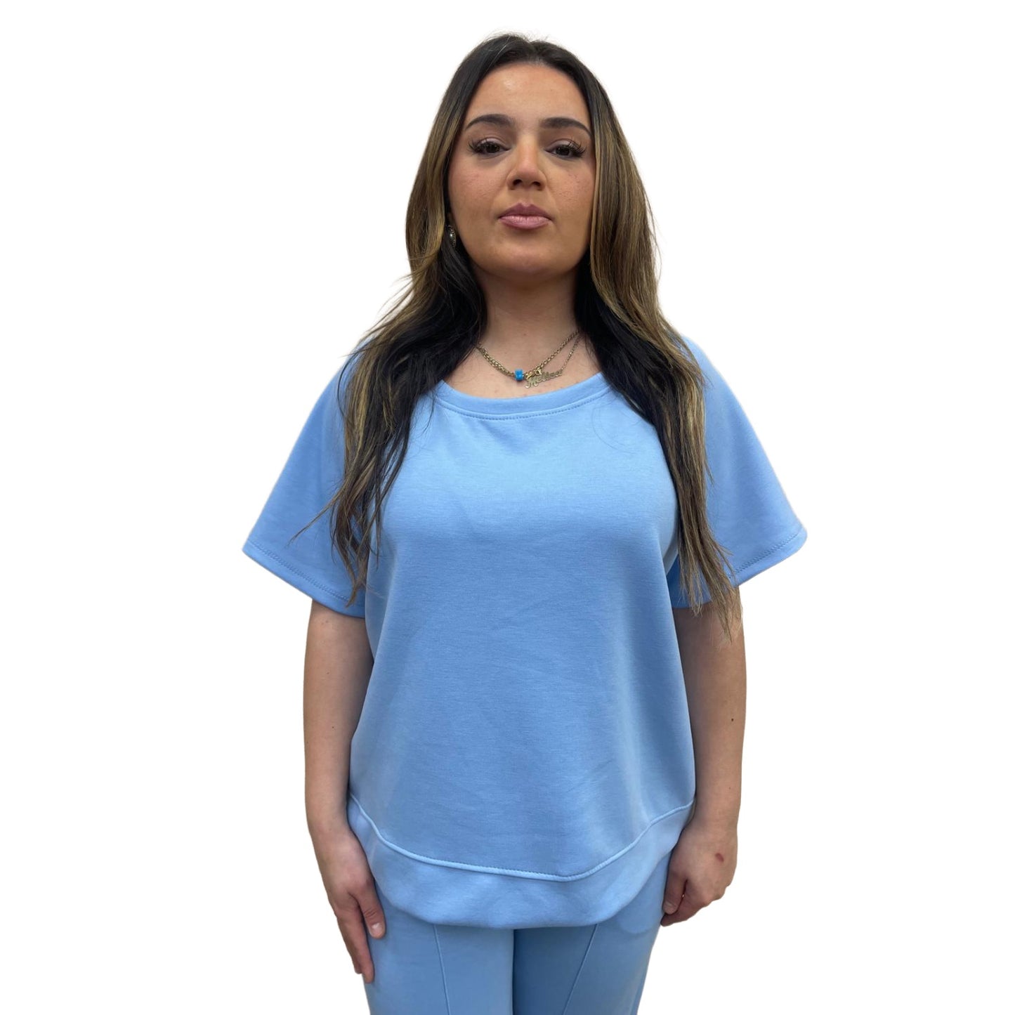 Odi tweedelig set met korte mouwen - licht blauw