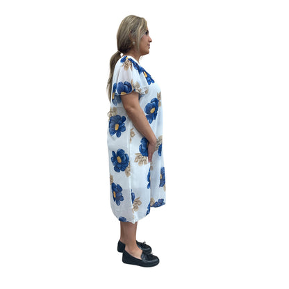 Bloemenjurk - blauw