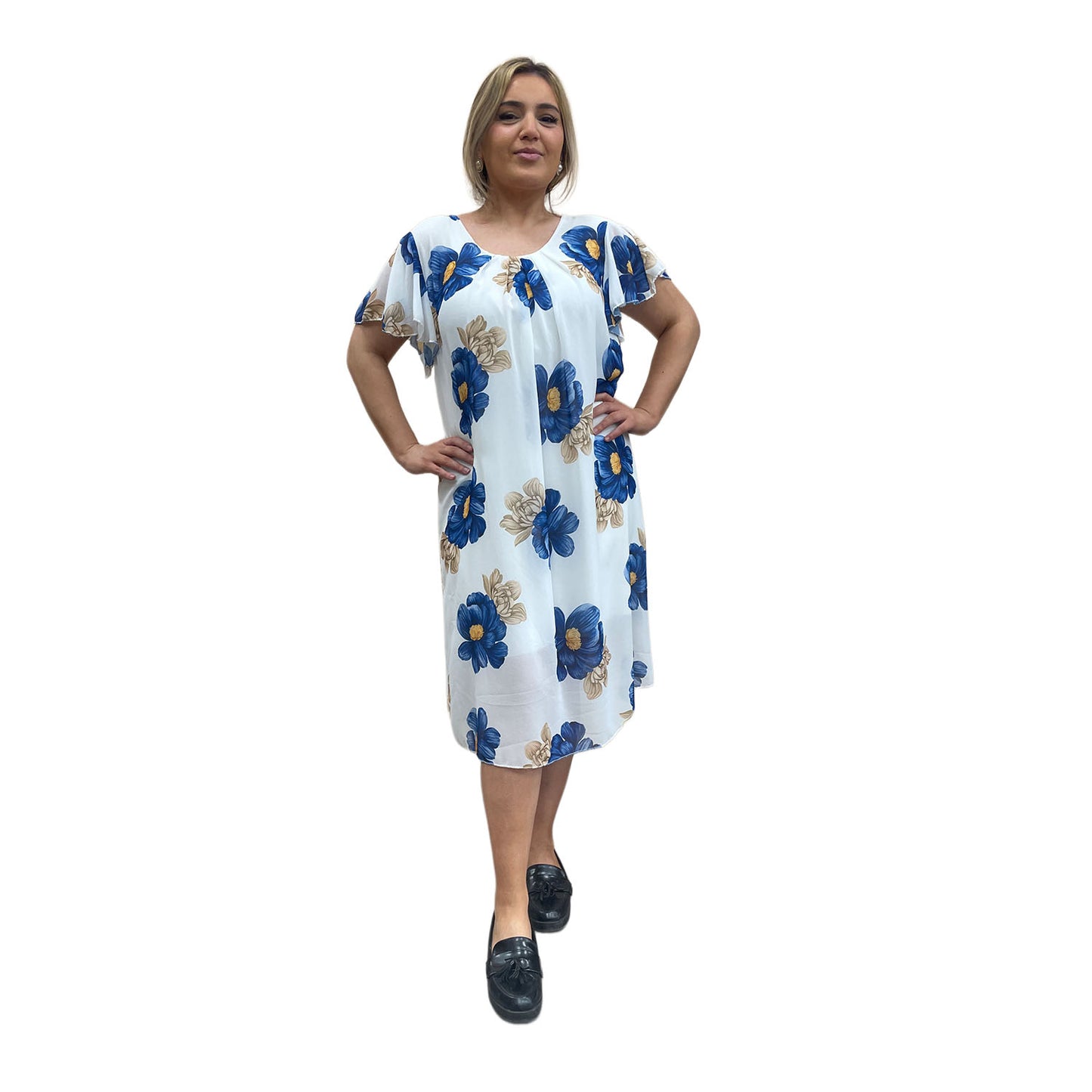 Bloemenjurk - blauw
