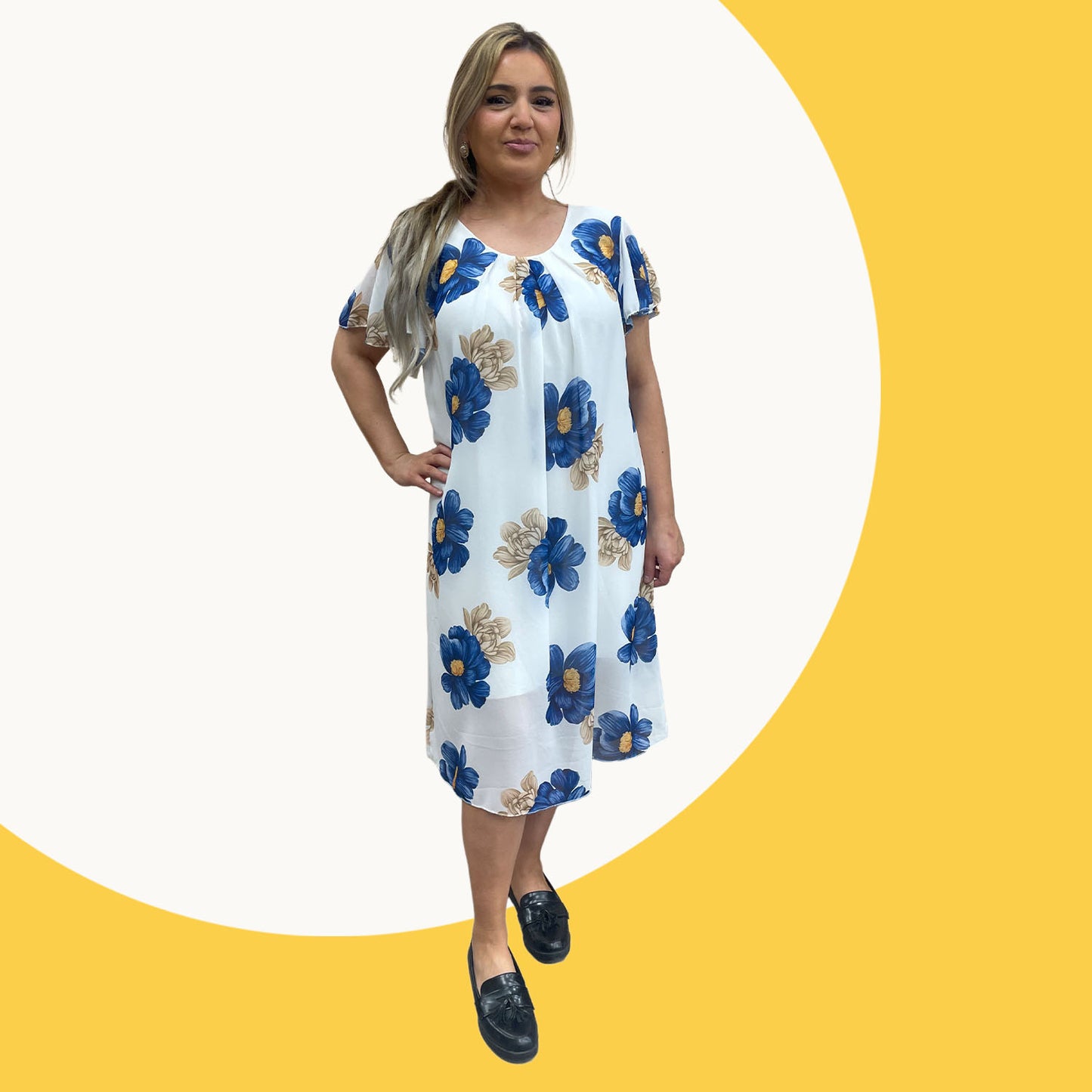 Bloemenjurk - blauw